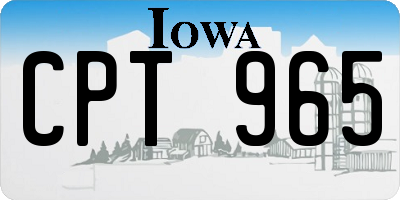 IA license plate CPT965