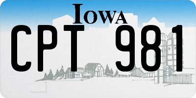 IA license plate CPT981