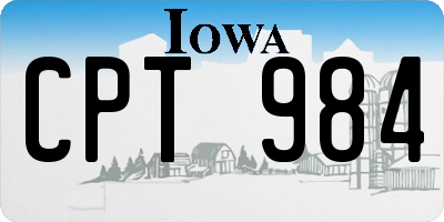 IA license plate CPT984