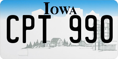 IA license plate CPT990