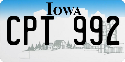IA license plate CPT992