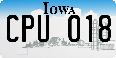 IA license plate CPU018