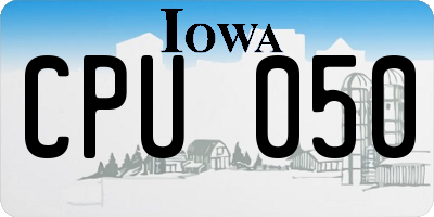 IA license plate CPU050