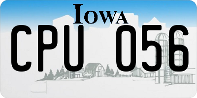 IA license plate CPU056