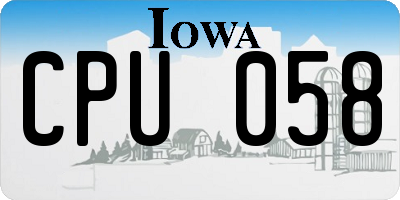 IA license plate CPU058