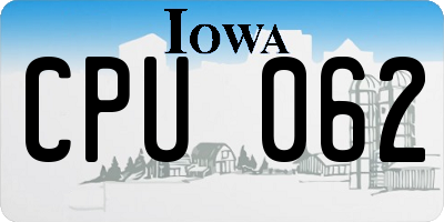 IA license plate CPU062