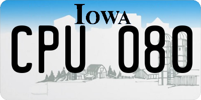 IA license plate CPU080