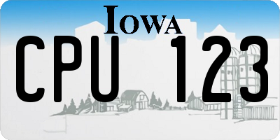 IA license plate CPU123