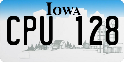 IA license plate CPU128