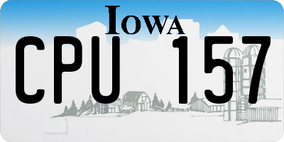IA license plate CPU157