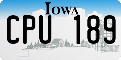 IA license plate CPU189