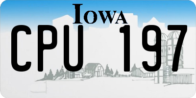 IA license plate CPU197