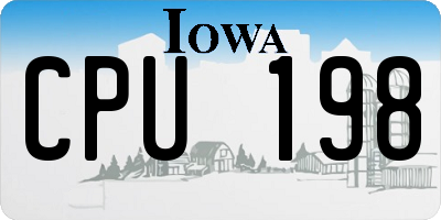 IA license plate CPU198