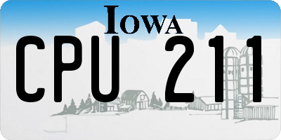 IA license plate CPU211