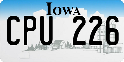 IA license plate CPU226