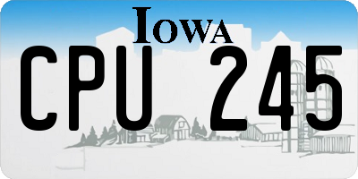 IA license plate CPU245