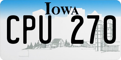 IA license plate CPU270