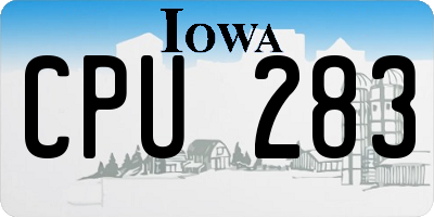 IA license plate CPU283