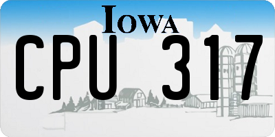 IA license plate CPU317