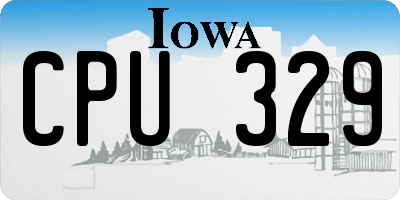 IA license plate CPU329