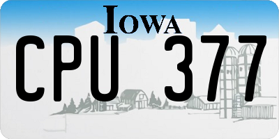 IA license plate CPU377