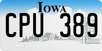 IA license plate CPU389