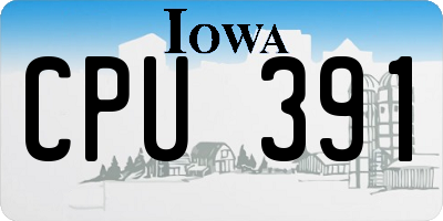 IA license plate CPU391
