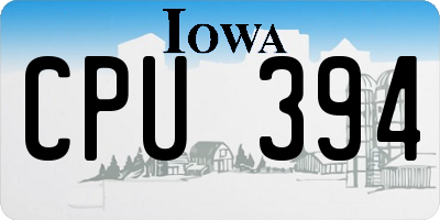 IA license plate CPU394