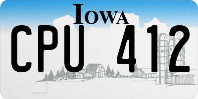 IA license plate CPU412