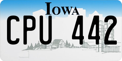 IA license plate CPU442
