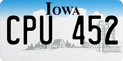 IA license plate CPU452