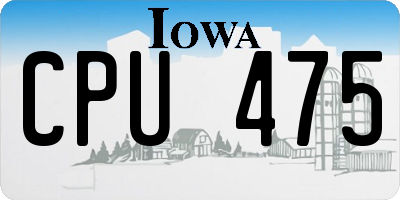 IA license plate CPU475