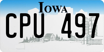 IA license plate CPU497