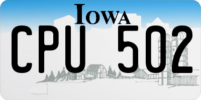 IA license plate CPU502