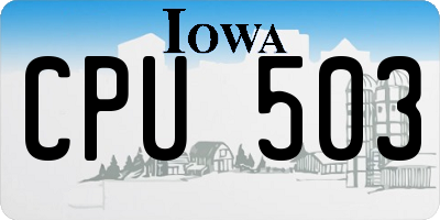 IA license plate CPU503