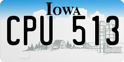 IA license plate CPU513
