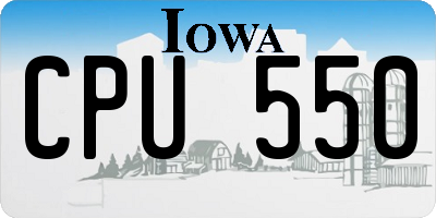 IA license plate CPU550