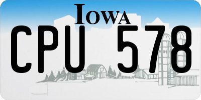 IA license plate CPU578