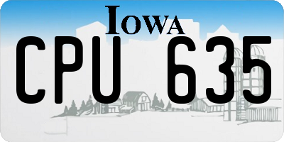 IA license plate CPU635