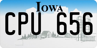 IA license plate CPU656