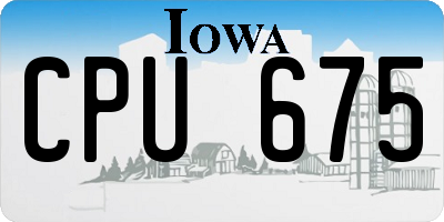 IA license plate CPU675