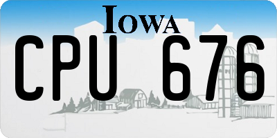 IA license plate CPU676
