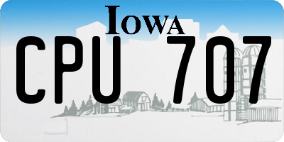 IA license plate CPU707