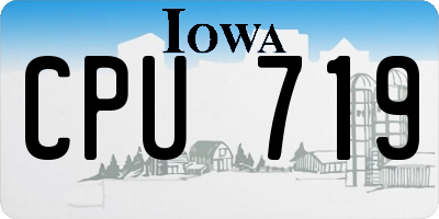 IA license plate CPU719