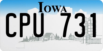 IA license plate CPU731