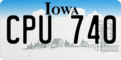 IA license plate CPU740