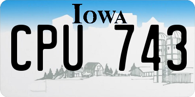 IA license plate CPU743