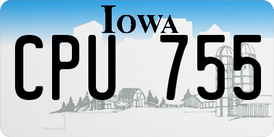 IA license plate CPU755