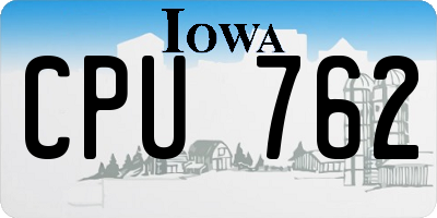 IA license plate CPU762