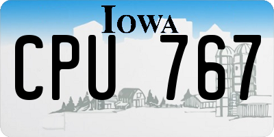 IA license plate CPU767